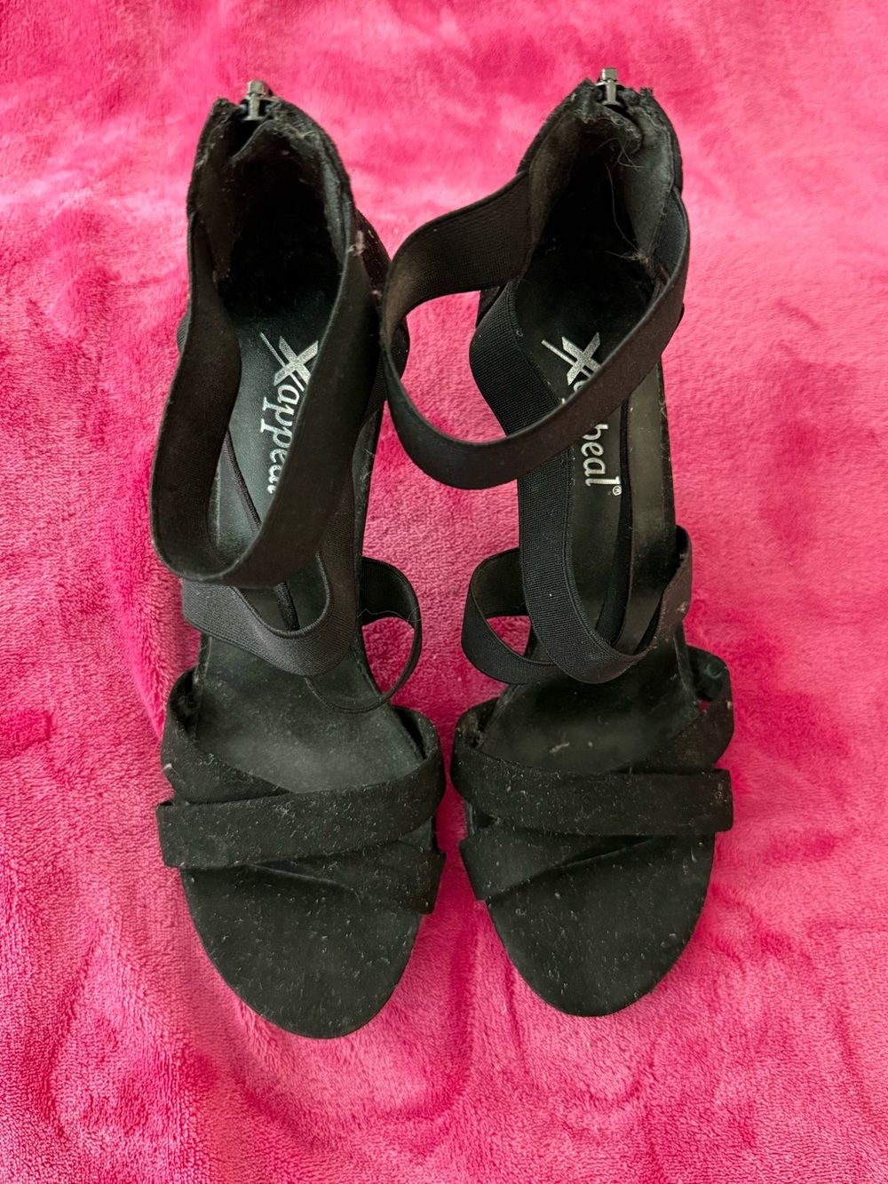 Xappeal Black Strappy Open-Toe High Heels